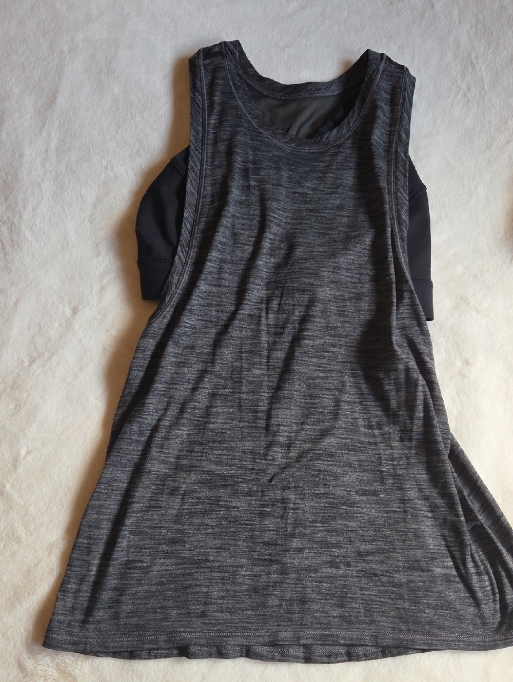 lululemon Tank Top Bra Combo in Charcoal Gray